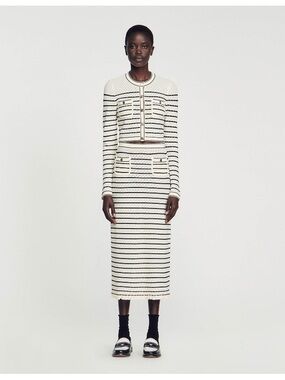 Sandro Moline Knit Midi Skirt